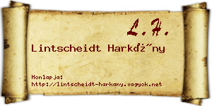 Lintscheidt Harkány névjegykártya